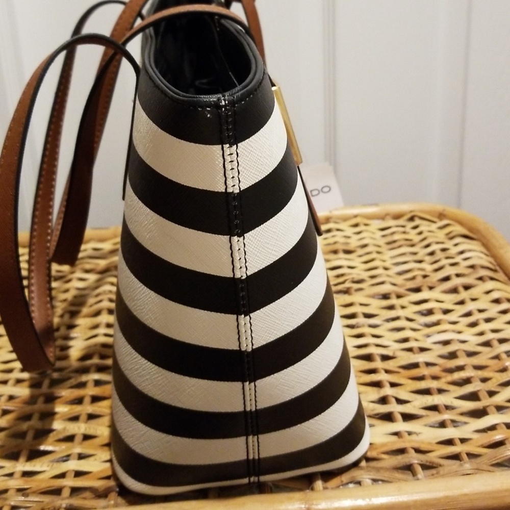 Aldo Afadolla Tote in Black-White Stripes - Picture 3 of 8